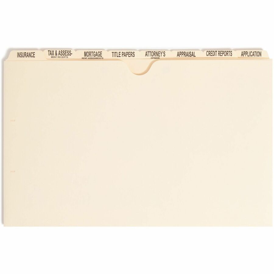 14 3/8" x 9" - 11 pt. - Manila - Tab Divider, Divider, Punched, Preprinted - 10% Recycled - 8/Set - 12 / Box