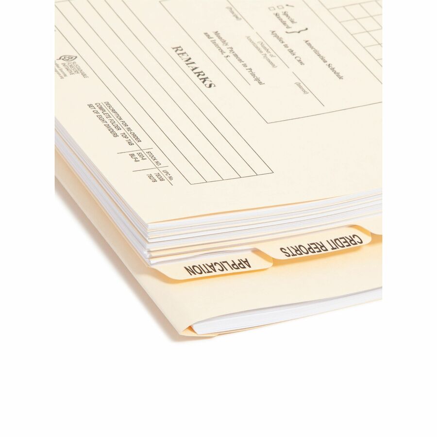 14 3/8" x 9" - 11 pt. - Manila - Tab Divider, Divider, Punched, Preprinted - 10% Recycled - 8/Set - 12 / Box