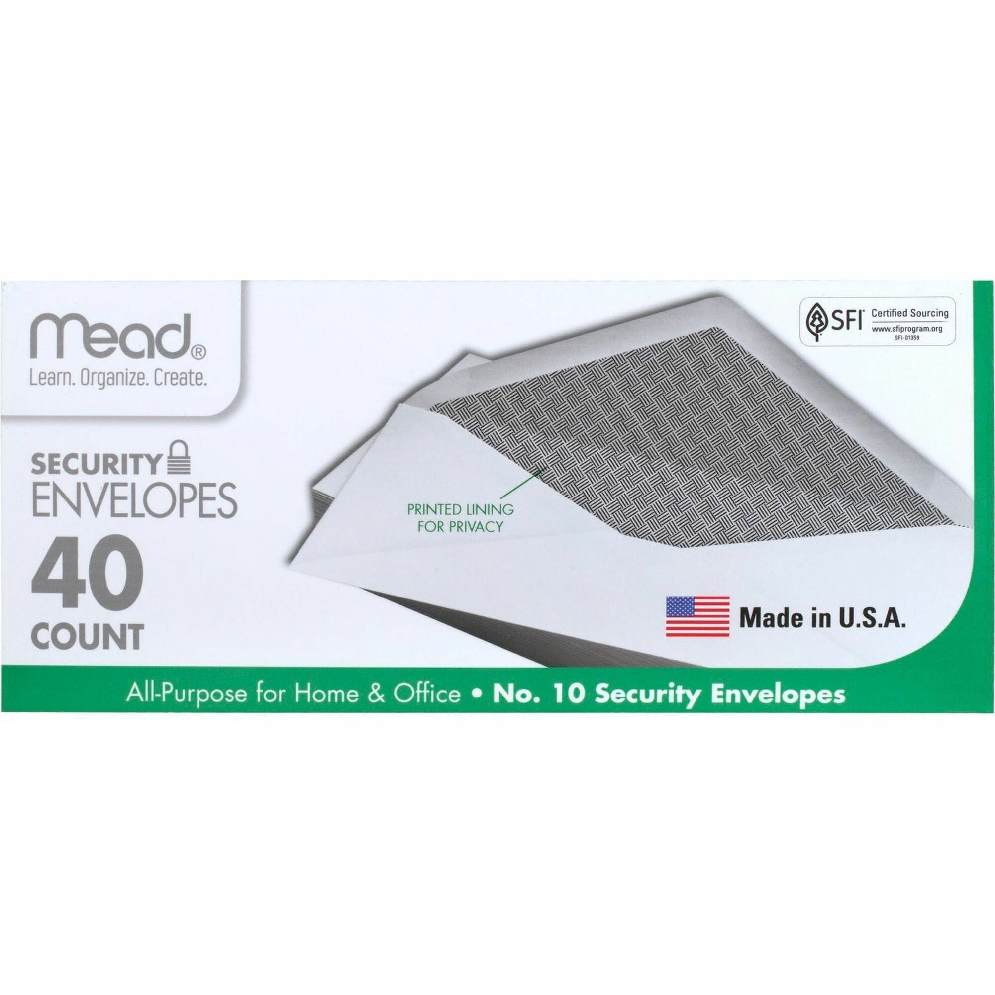 Mead No. 10 Security Envelopes