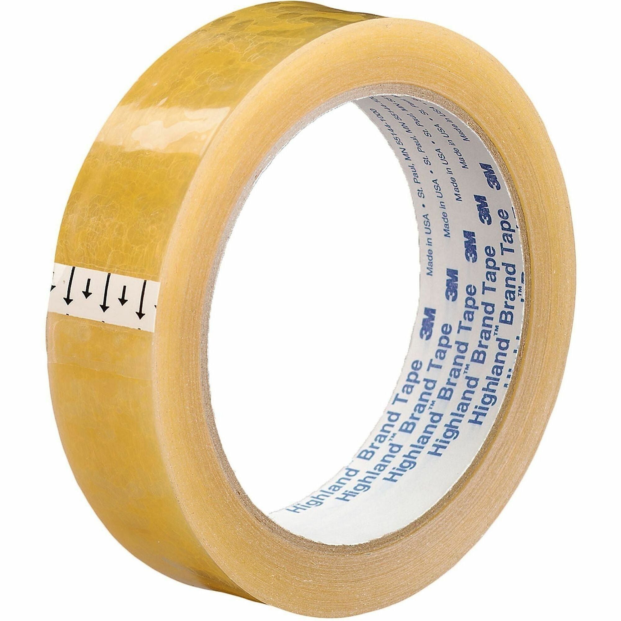 72 yd Length x 1" Width - Clear - Polypropylene Film - Polypropylene Backing - For Packing - 12 / Carton