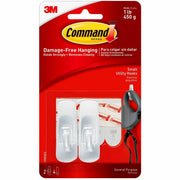 2 Small Hook - 1 lb (453.6 g) Capacity - Plastic - White - 6 / Bag