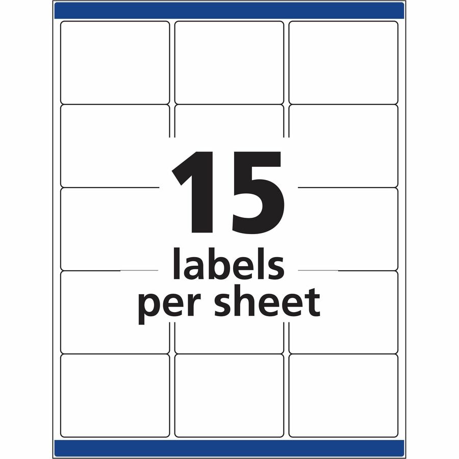 Avery&reg; Laser Inkjet Printer Permanent ID Labels - 2" Width x 2 5/8" Length - Permanent Adhesive - Rectangle - Inkjet, Laser - White - Paper - 15 / Sheet - 15 Total Sheets - 225 Total Label(s) - 225 / Pack