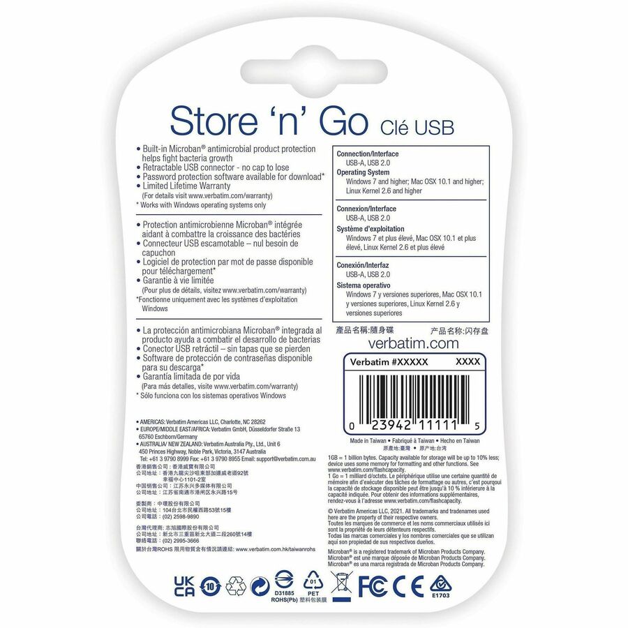 16 GB - USB 2.0 - Red - Lifetime Warranty - 1 Each
