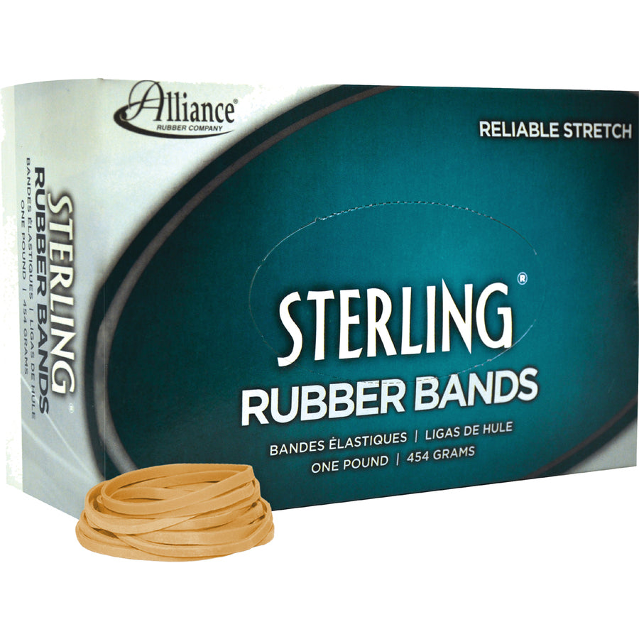 Alliance Rubber Sterling Rubber Bands - Size: #31 - 2.5" Length x 125 mil Thickness - Durable, Elastic - Natural Crepe - 1200 / Box