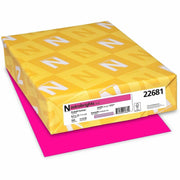 Letter - 8 1/2" x 11" - 24 lb Basis Weight - Smooth - Acid-free, Lignin-free, Chlorine-free, Heavyweight - Fireball Fuchsia - 500 / Ream