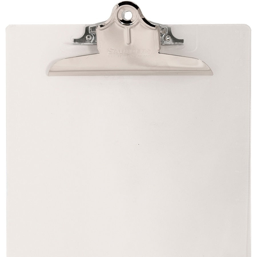 Saunders Recycled Plastic Clipboards - 1" Clip Capacity - 8 1/2" x 11" Sheet Size - Plastic - Clear - 1 Each