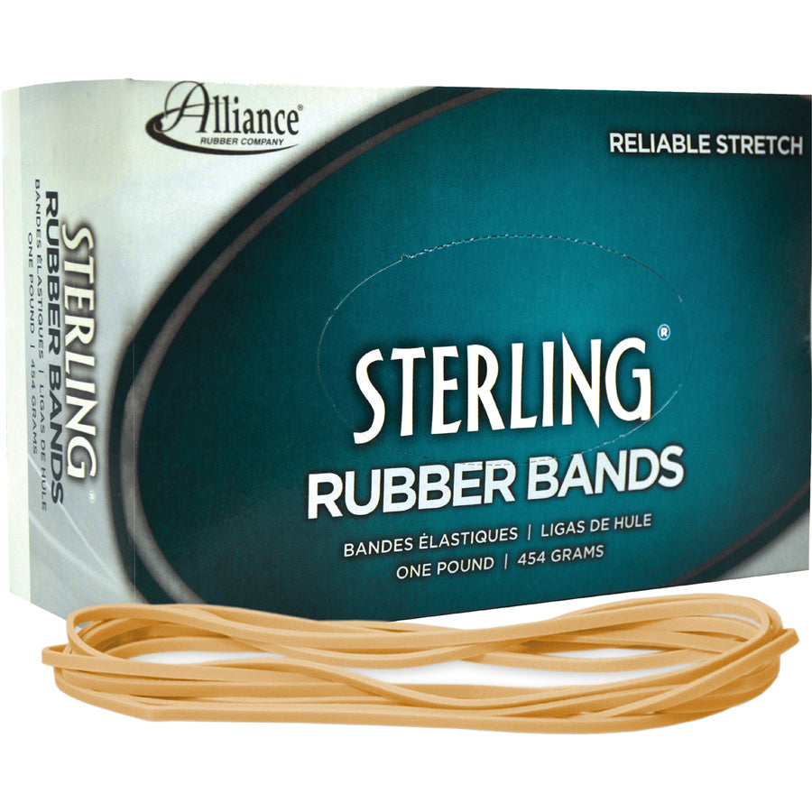 Alliance Rubber Sterling Rubber Bands - Size: #117B - 7" Length x 125 mil Thickness - Durable, Elastic - Natural Crepe - 250 / Box