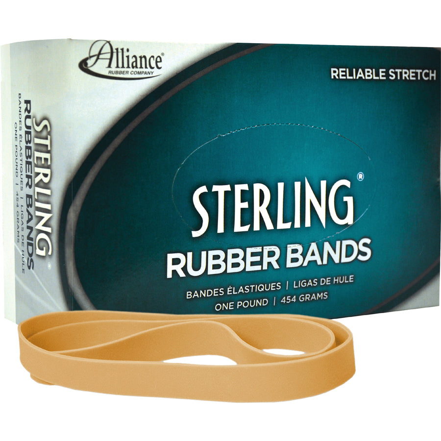 Alliance Rubber Sterling Rubber Bands - Size: #105 - 5" Length x 625 mil Thickness - Durable, Elastic - Natural Crepe - 70 / Box