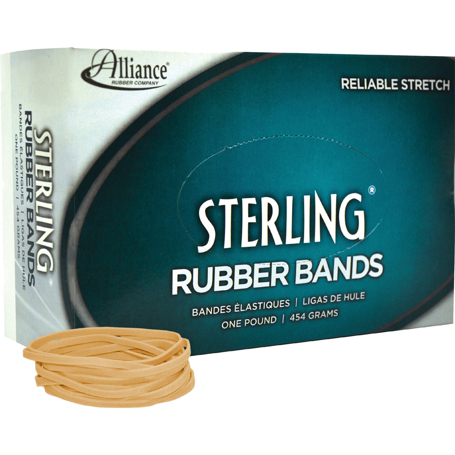 Alliance Rubber Sterling Rubber Bands - Size: #32 - 3" Length x 0.1" Width - Durable, Elastic - Natural Crepe - 1 Box