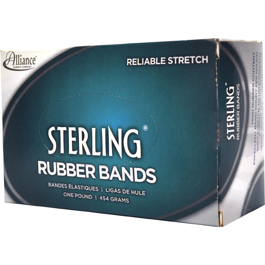 Alliance Rubber Sterling Rubber Bands - Size: #14 - 2" Length x 62.5 mil Thickness - Durable, Elastic - Natural Crepe - 3100 / Box