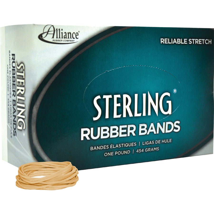 Alliance Rubber Sterling Rubber Bands - Size: #14 - 2" Length x 62.5 mil Thickness - Durable, Elastic - Natural Crepe - 3100 / Box