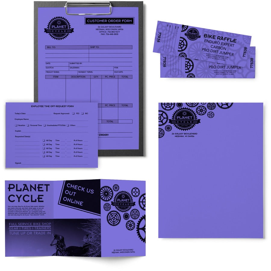 Letter - 8 1/2" x 11" - 24 lb Basis Weight - Smooth - Acid-free, Lignin-free, Heavyweight - Venus Violet - 500 / Ream