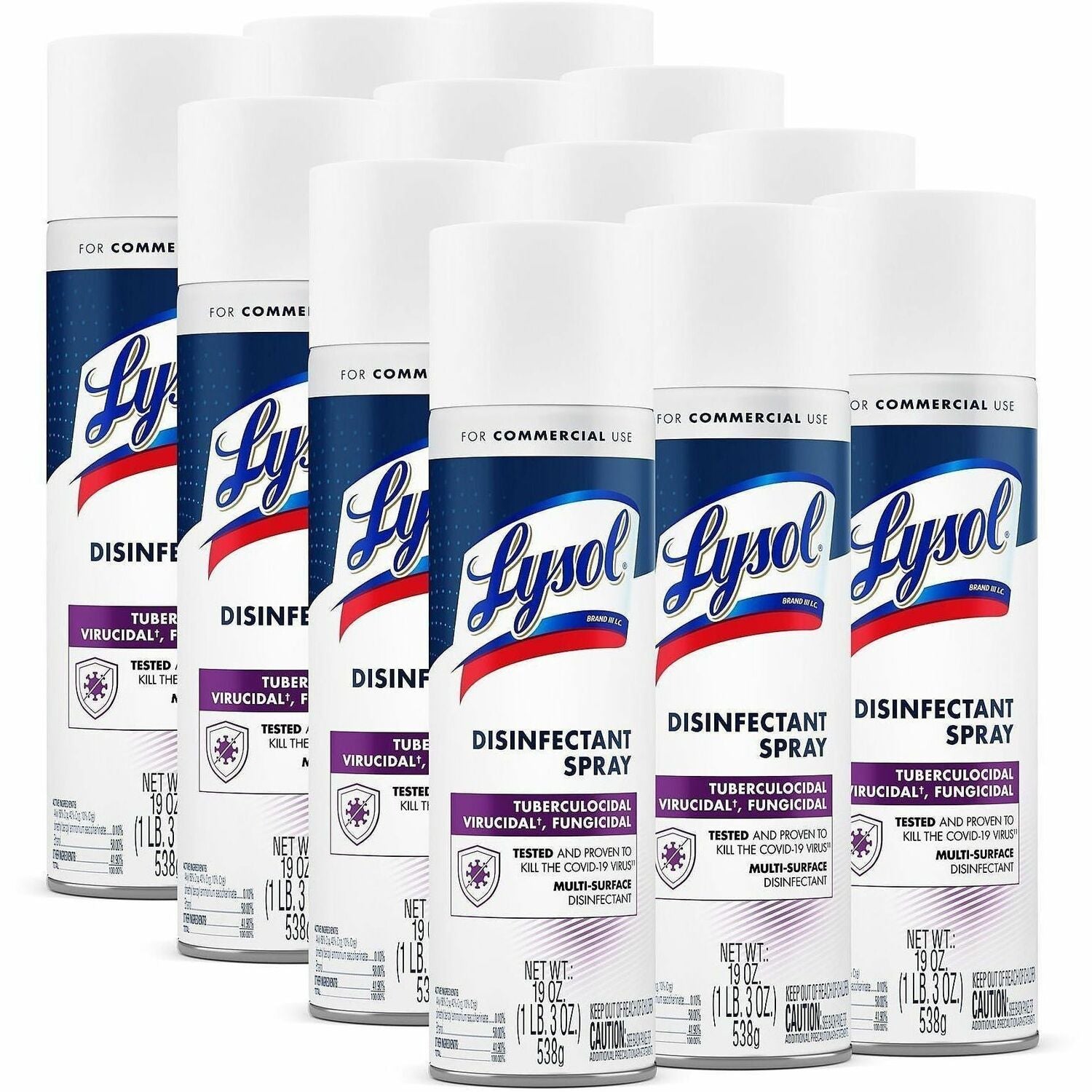 Lysol I.C. Disinfectant Spray, Aerosol, Clear, 19 fl oz, 12/Carton
