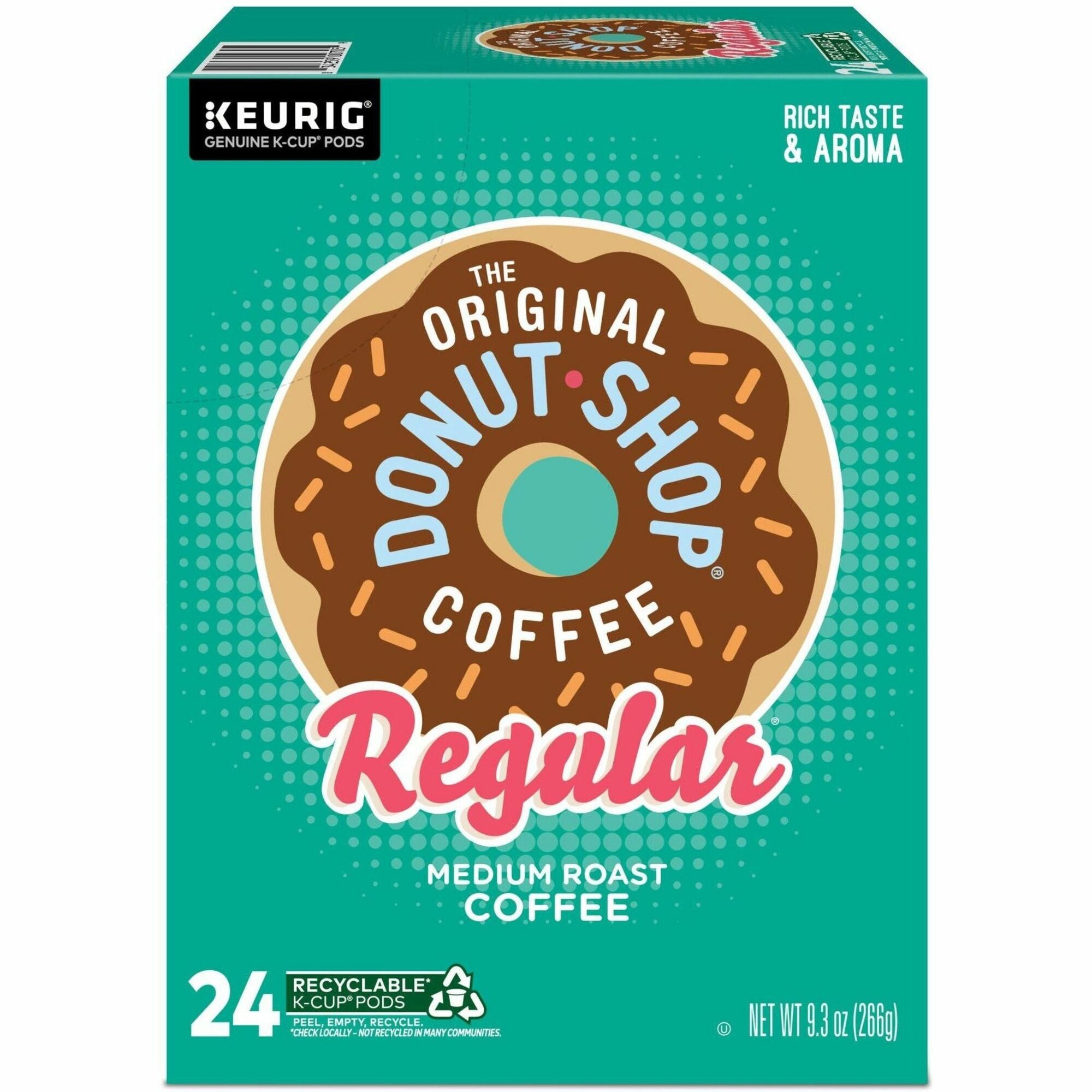 Compatible with Keurig Brewer - Regular - Medium - 0.4 oz - K-Cup, Pod - Donut Shop Blend - Kosher - 24 / Box