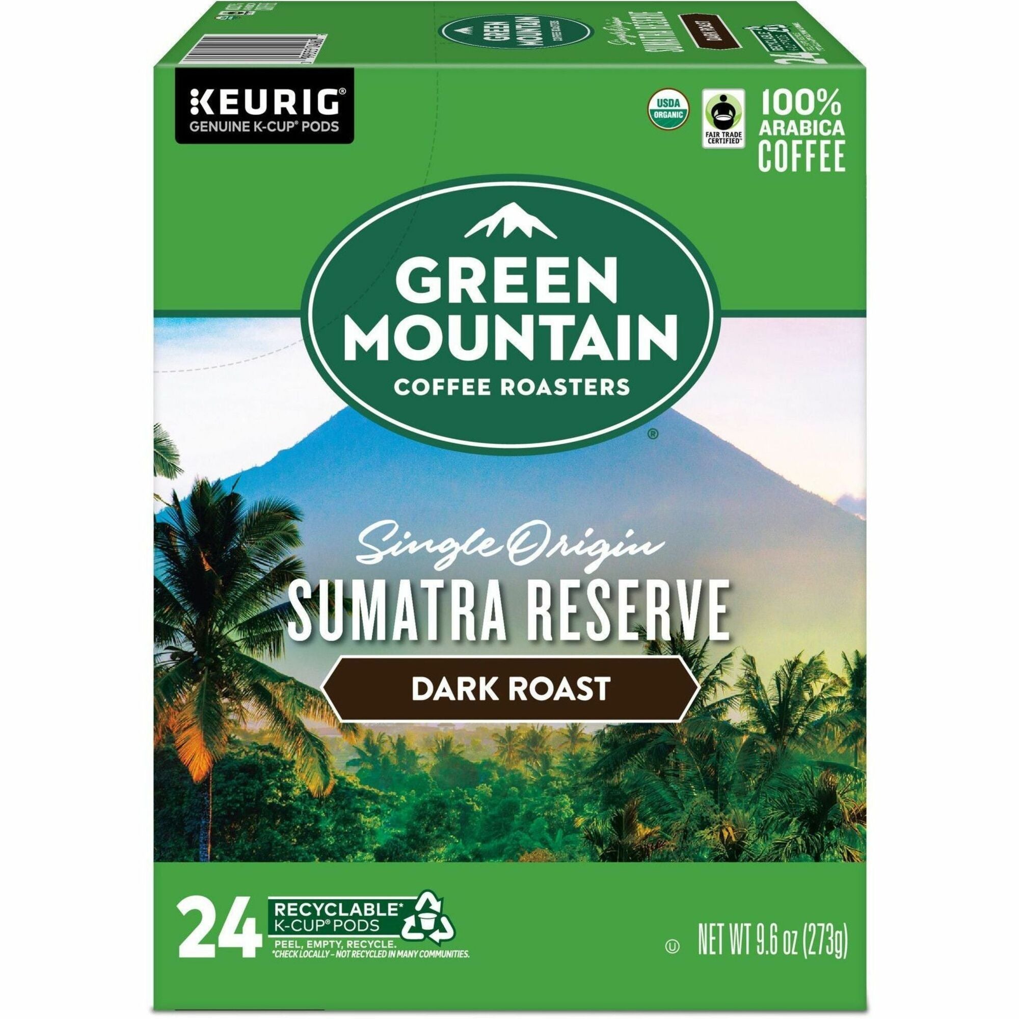 Compatible with Keurig K-Cup Brewer - Regular - Dark - 24 K-Cup - K-Cup, Pod - Sumatra Reserve - Kosher - Organic - 24 / Box