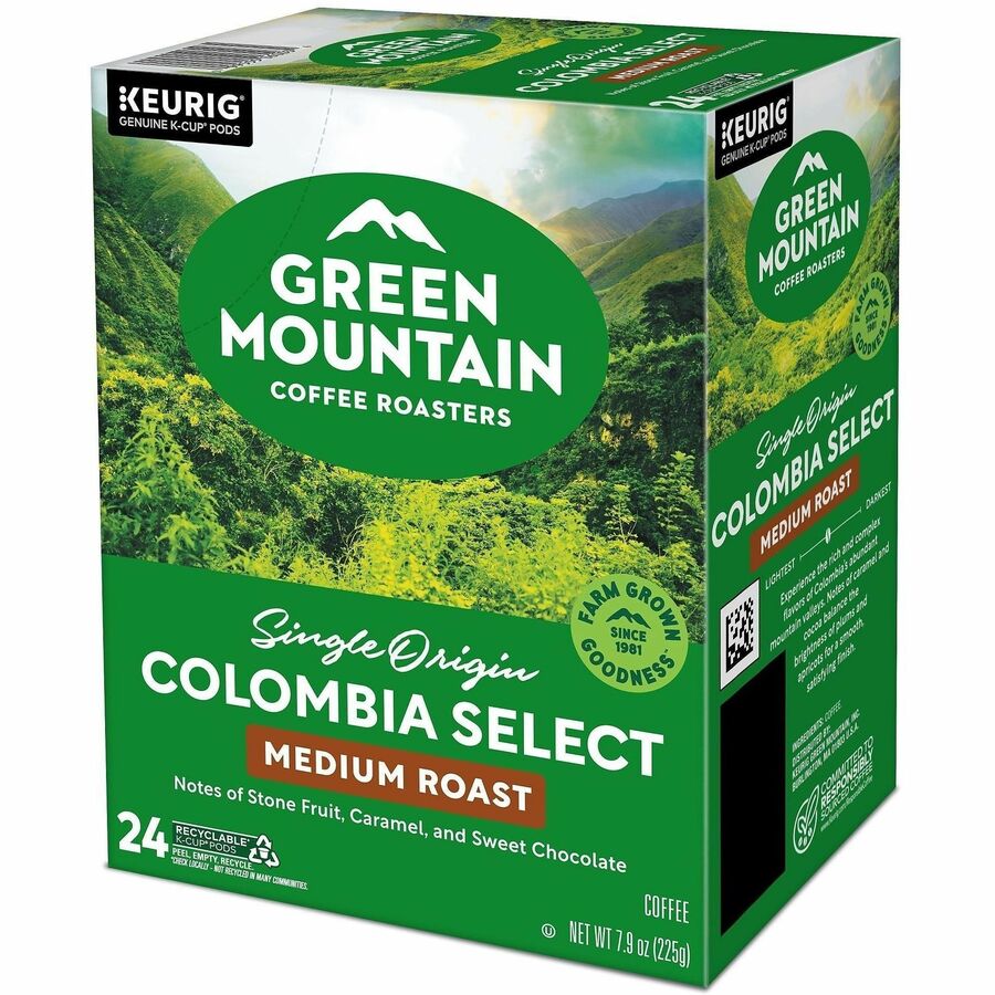 Green Mountain Coffee Roasters&reg; K-Cup Colombia Select Coffee - Compatible with Keurig Brewer - Regular - Medium - K-Cup - 24 / Box