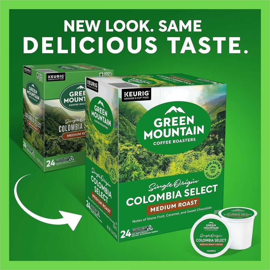 Green Mountain Coffee Roasters&reg; K-Cup Colombia Select Coffee - Compatible with Keurig Brewer - Regular - Medium - K-Cup - 24 / Box