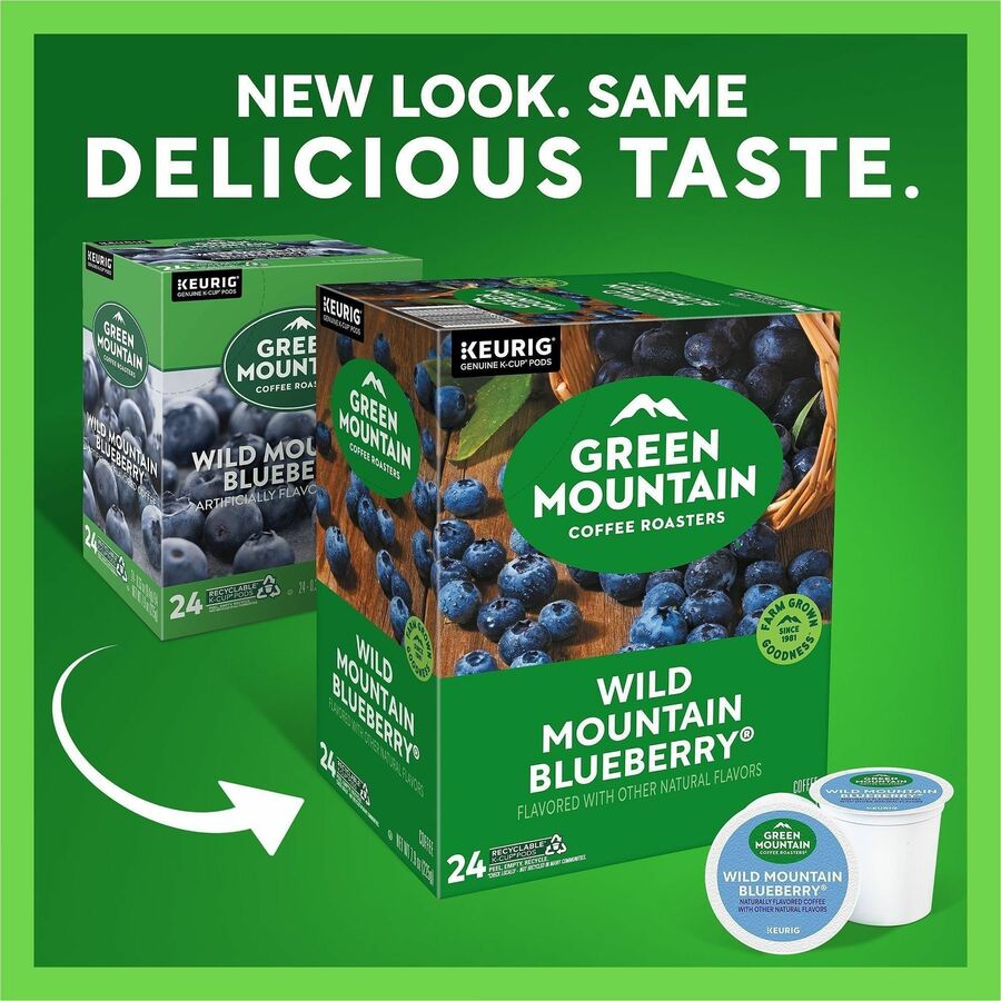 Green Mountain Coffee Roasters&reg; K-Cup Wild Mountain Blueberry Coffee - Compatible with Keurig Brewer - Regular - K-Cup - 24 / Box