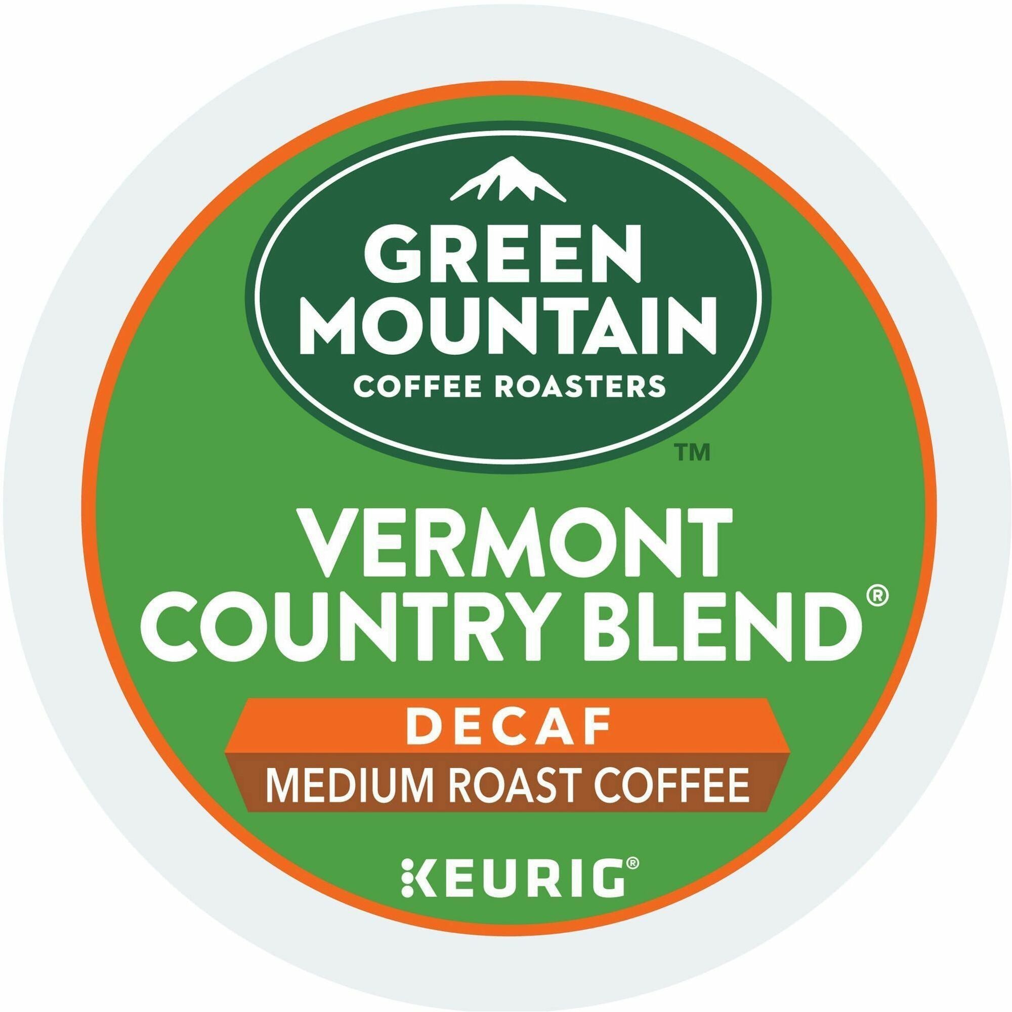 Green Mountain Coffee Roasters&reg; K-Cup Vermont Country Blend Decaf Coffee - Compatible with Keurig Brewer - Medium - K-Cup - Decaffeinated - 24 / Box
