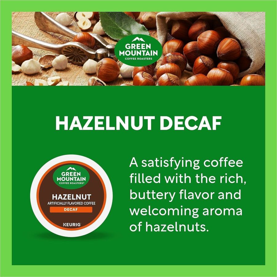 Compatible with Keurig Brewer - Light - K-Cup, Pod - Hazelnut, Decaf - Kosher - Decaffeinated - 24 / Box