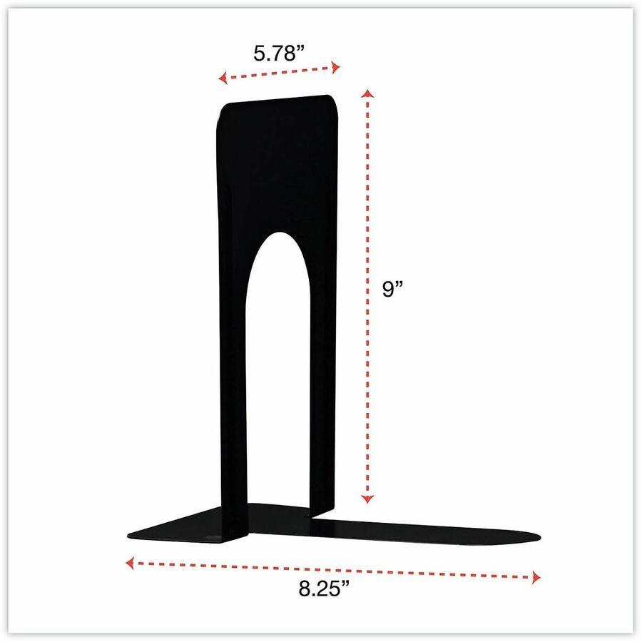 9" Height x 5.88" Width x 8.25" Depth - Non-skid Base, Rounded Corner - Enamel - Black - Steel, Metal - 1 Pair