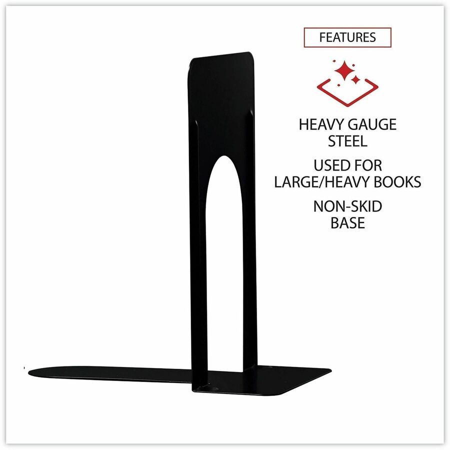 9" Height x 5.88" Width x 8.25" Depth - Non-skid Base, Rounded Corner - Enamel - Black - Steel, Metal - 1 Pair