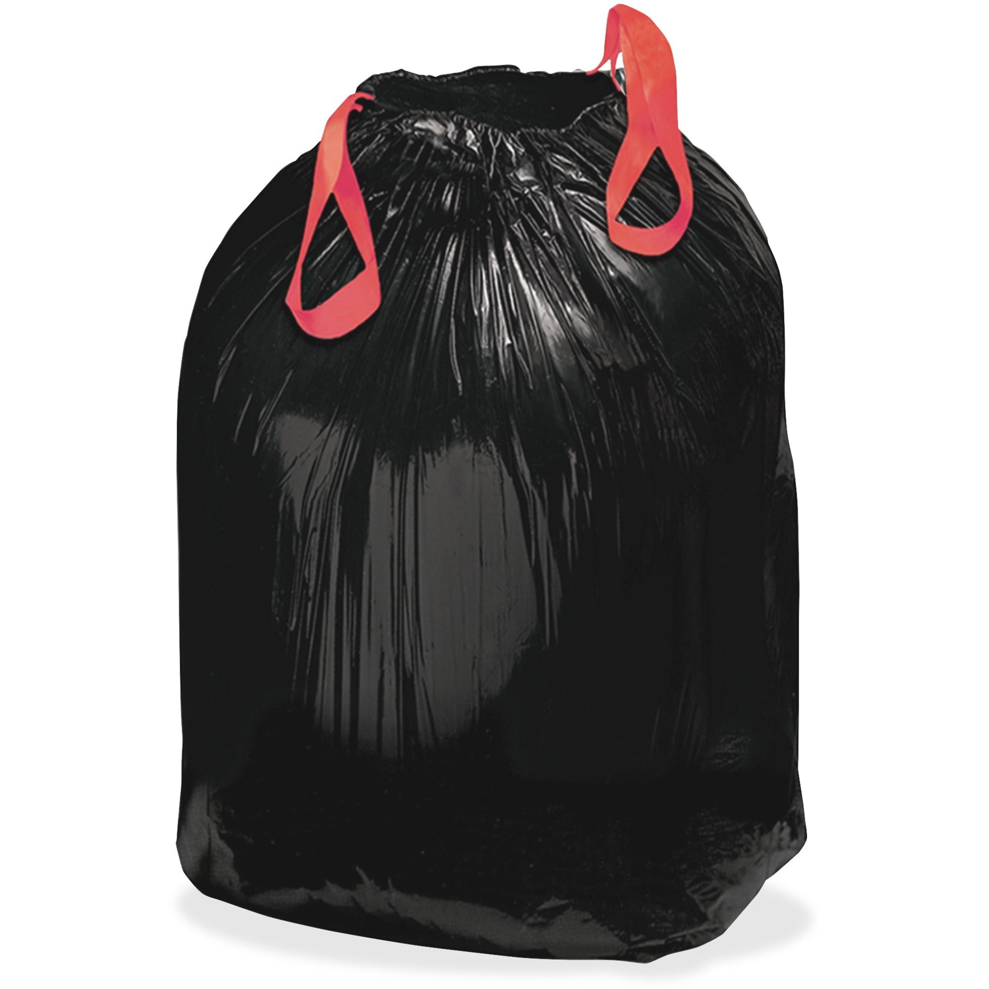 Medium Size - 30 gal Capacity - 33" Length x 30.50" Width x 1.20 mil (30 Micron) Thickness - Drawstring Closure - Black - Resin - 200 / Box