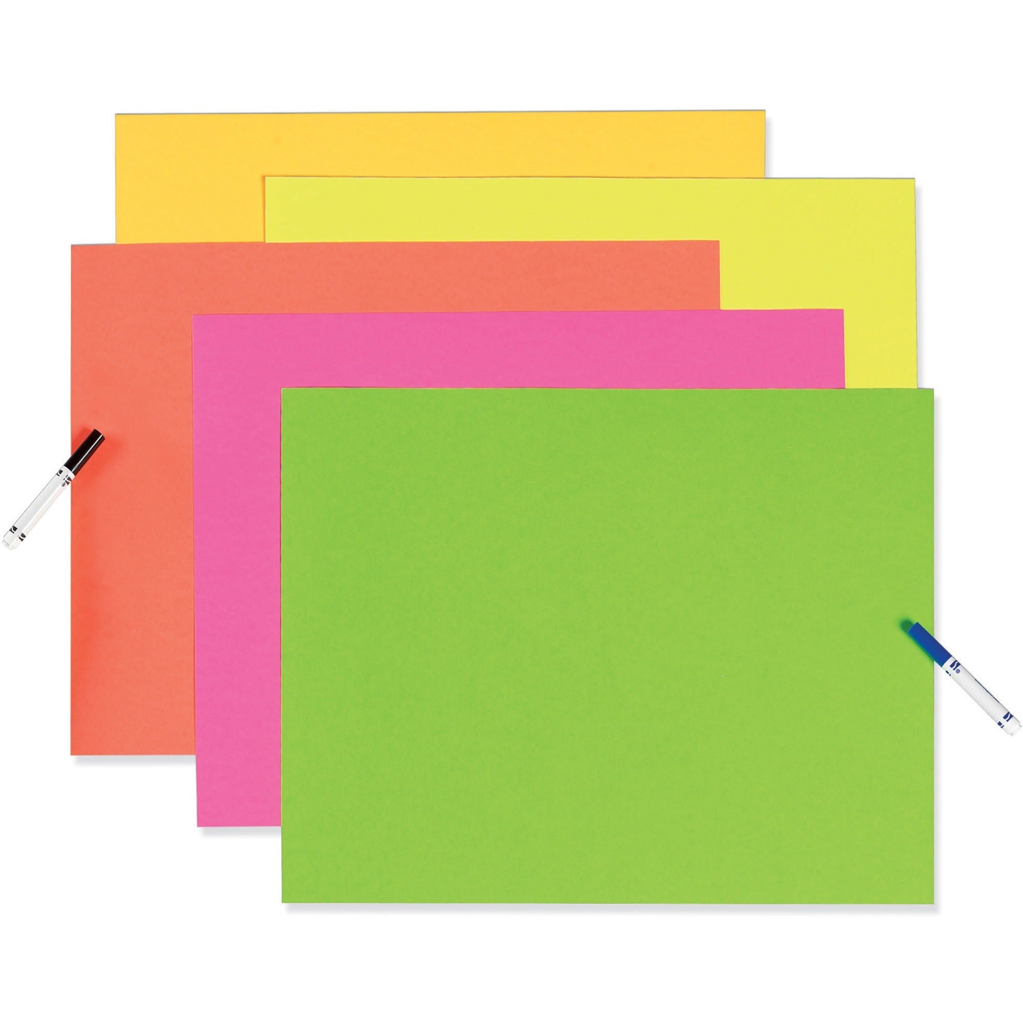 28" Board Height x 22" Board Width - Neon Assorted Surface - Fade Resistant, Rigid - 25 / Carton