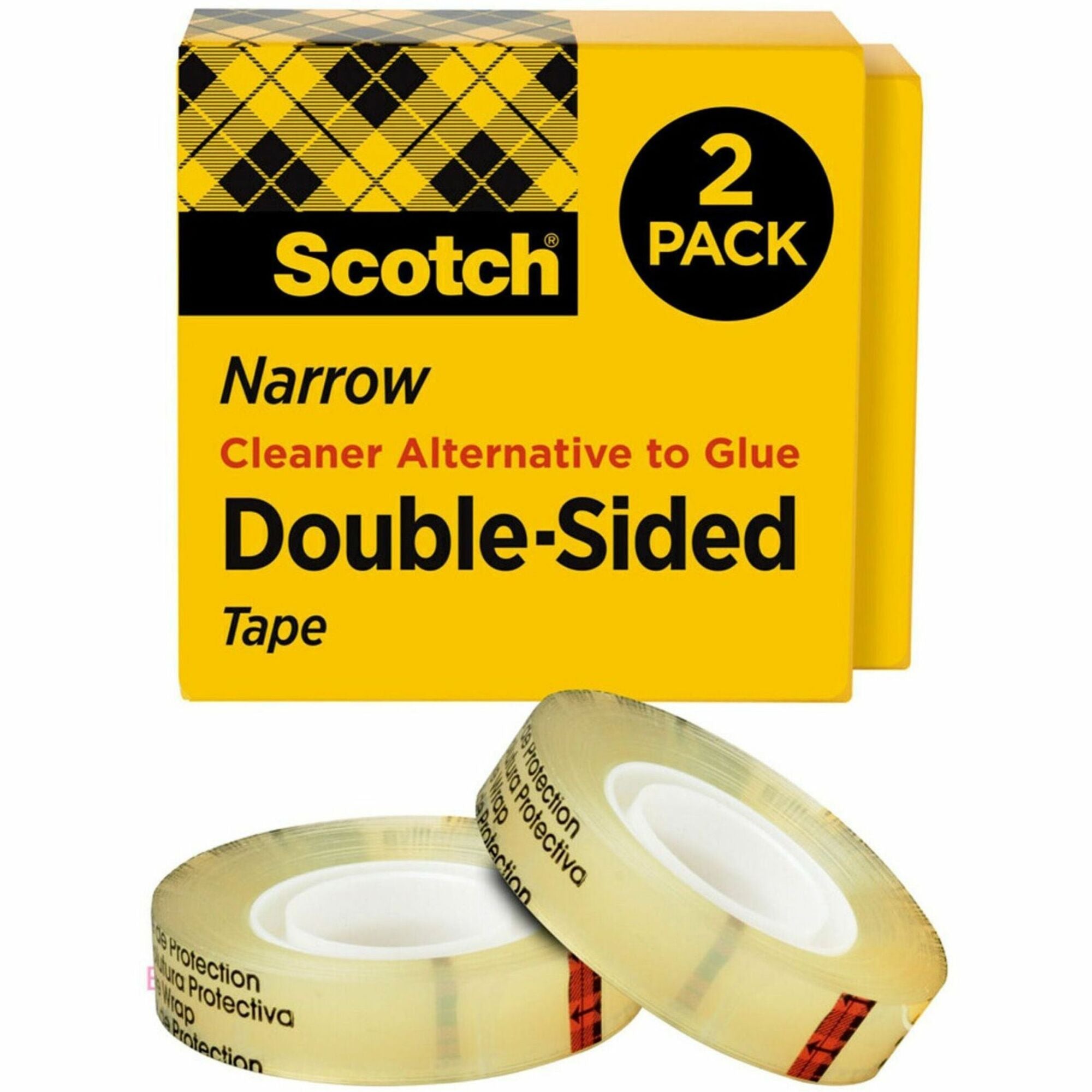 Scotch Permanent Double-Sided Tape - 1/2"W - 25 yd Length x 0.50" Width - 1" Core - Clear - Acrylate - 3 mil - Permanent Adhesive Backing - Long Lasting - For Attaching, Mounting - 1 Pack