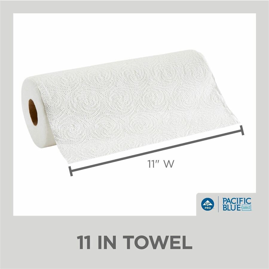 2 Ply - 11" Width x 8.80" Length - 100 Sheets/Roll - 4.80" Roll Diameter - 1 5/8" Core - White - Paper - 1 Roll