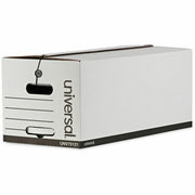 Internal Dimensions: 12" Width x 24" Depth x 10" Height - Media Size Supported: Letter - Flap, String/Button Closure - Medium Duty - Stackable - Corrugated Fiberboard - White - For Box File - 12 / Carton