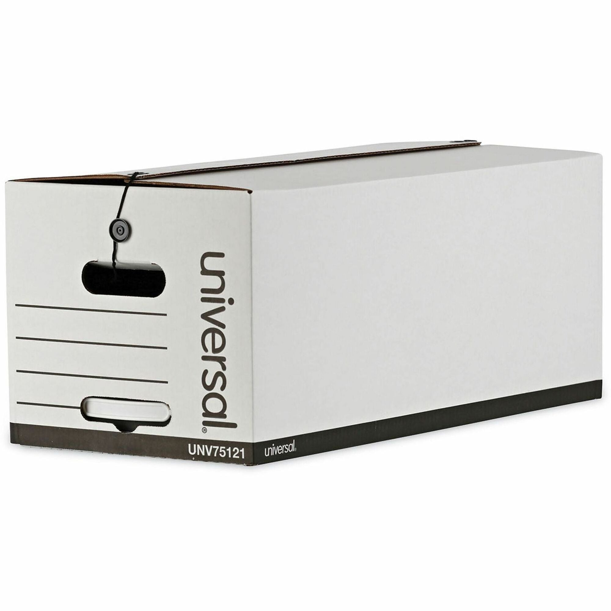 Internal Dimensions: 12" Width x 24" Depth x 10" Height - Media Size Supported: Letter - Flap, String/Button Closure - Medium Duty - Stackable - Corrugated Fiberboard - White - For Box File - 12 / Carton