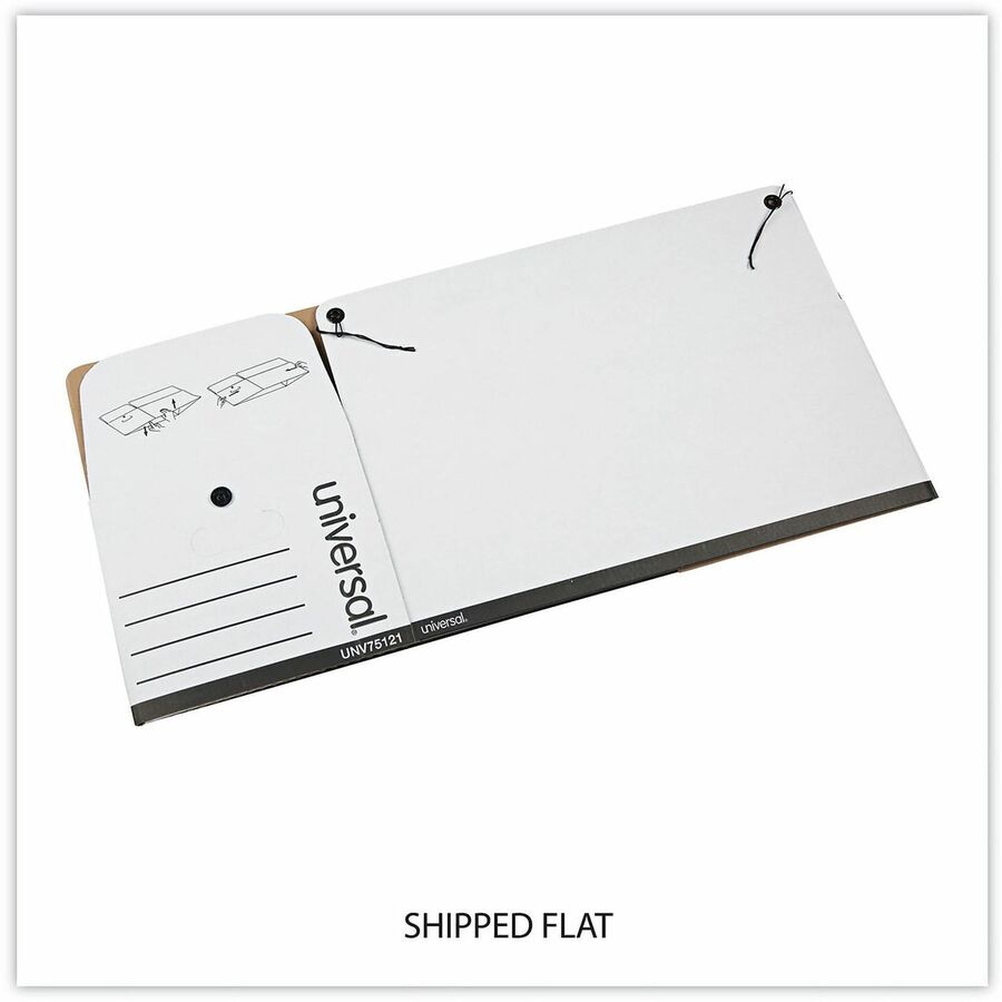 Internal Dimensions: 12" Width x 24" Depth x 10" Height - Media Size Supported: Letter - Flap, String/Button Closure - Medium Duty - Stackable - Corrugated Fiberboard - White - For Box File - 12 / Carton