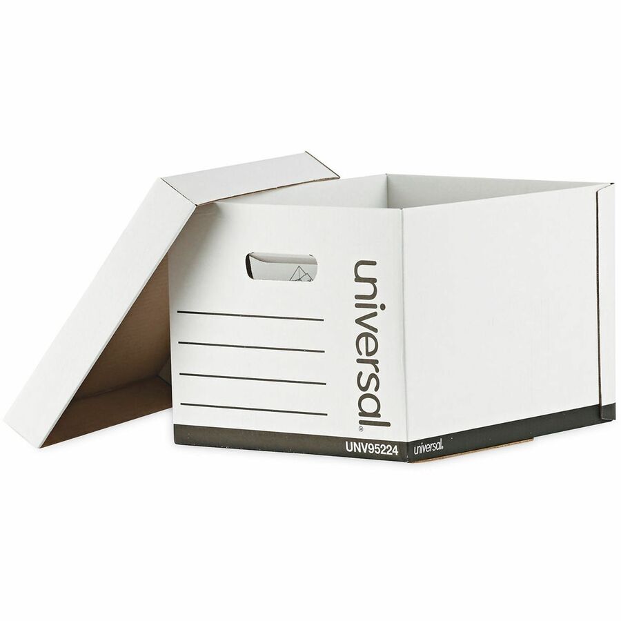 Universal Storage Case - Internal Dimensions: 12" Width x 15" Depth x 10.25" Height - Media Size Supported: Letter, Legal - Lift-off Closure - Heavy Duty - Stackable - Corrugated Fiberboard - White - For Box File - 12 / Carton