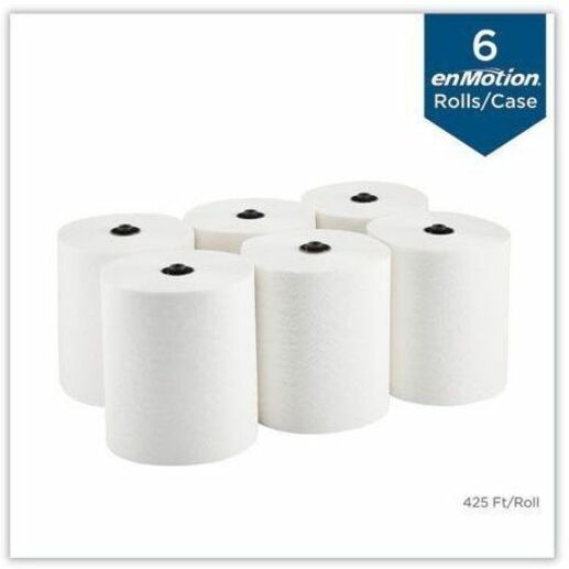 1 Ply - 8.25" Width x 425 ft Length - White - 6 Roll