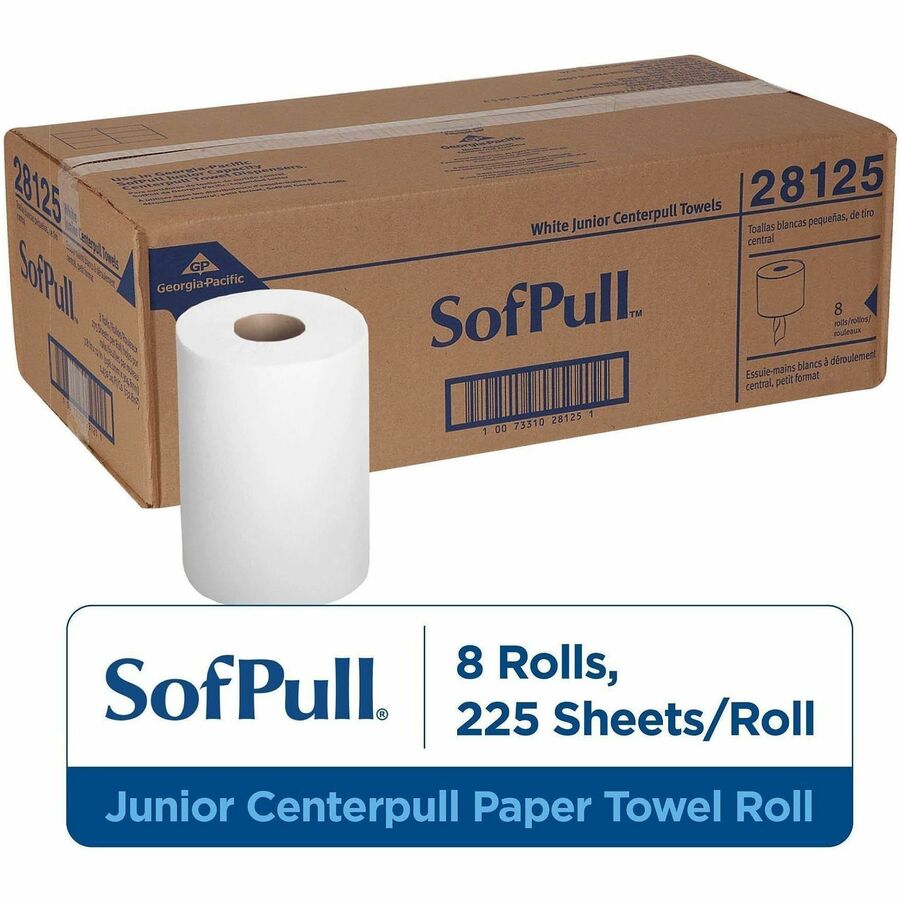 1 Ply - 12" Width x 7.80" Length - 225 Sheets/Roll - White/ - 8 / Carton