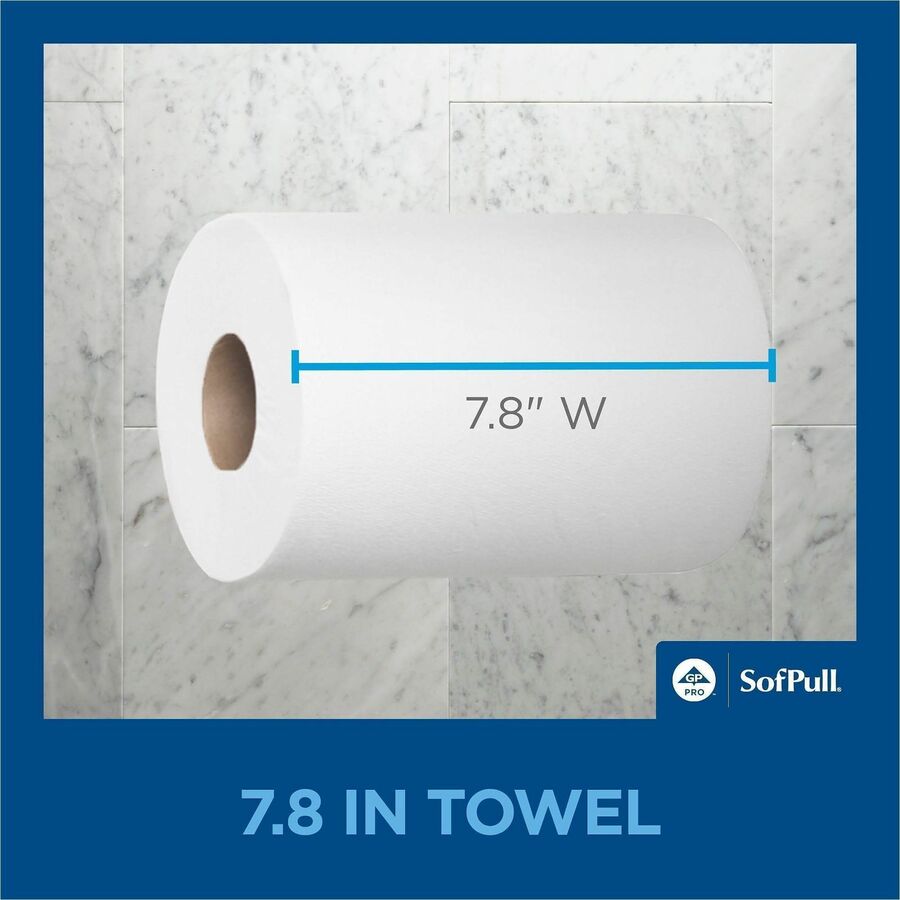 1 Ply - 12" Width x 7.80" Length - 225 Sheets/Roll - White/ - 8 / Carton