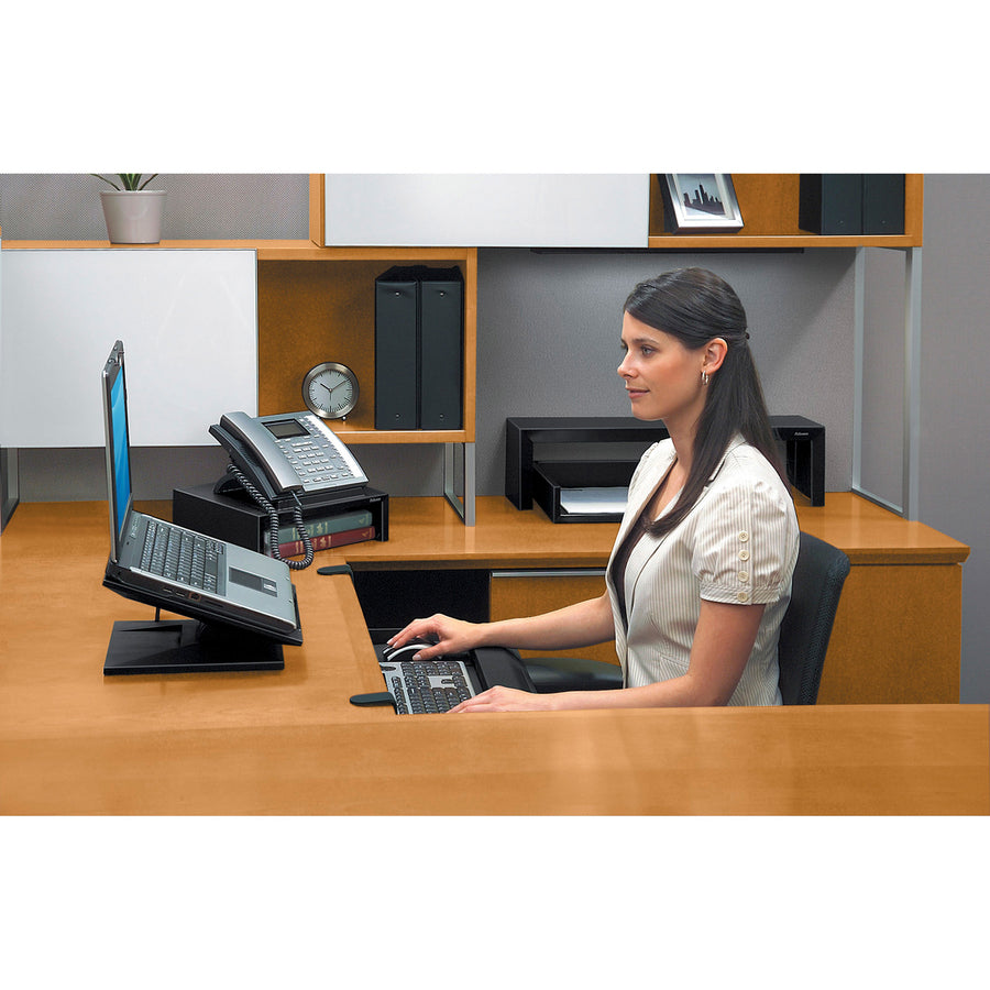Up to 17" Screen Support - 25 lb Load Capacity - 4" Height x 13.19" Width x 11.19" Depth - Black, Pearl