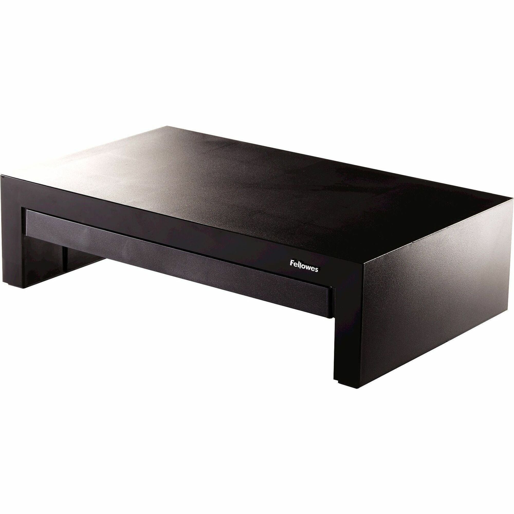 Up to 21" Screen Support - 40 lb Load Capacity - 4.38" Height x 16" Width x 9.38" Depth - Desktop - Black, Pearl - Rubber Feet, Storage Tray, Non-skid Feet, Comfortable, Scratch Resistant, Scuff Resistant