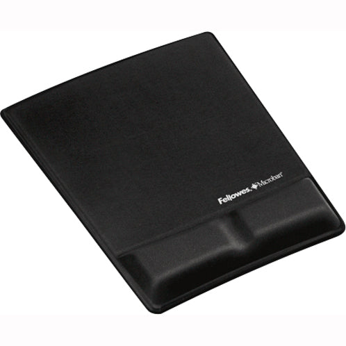 Fellowes Mouse Pad / Wrist Support with Microban&reg; Protection - 0.88" Height x 8.25" Width x 9.88" Depth - Black - Memory Foam - 1