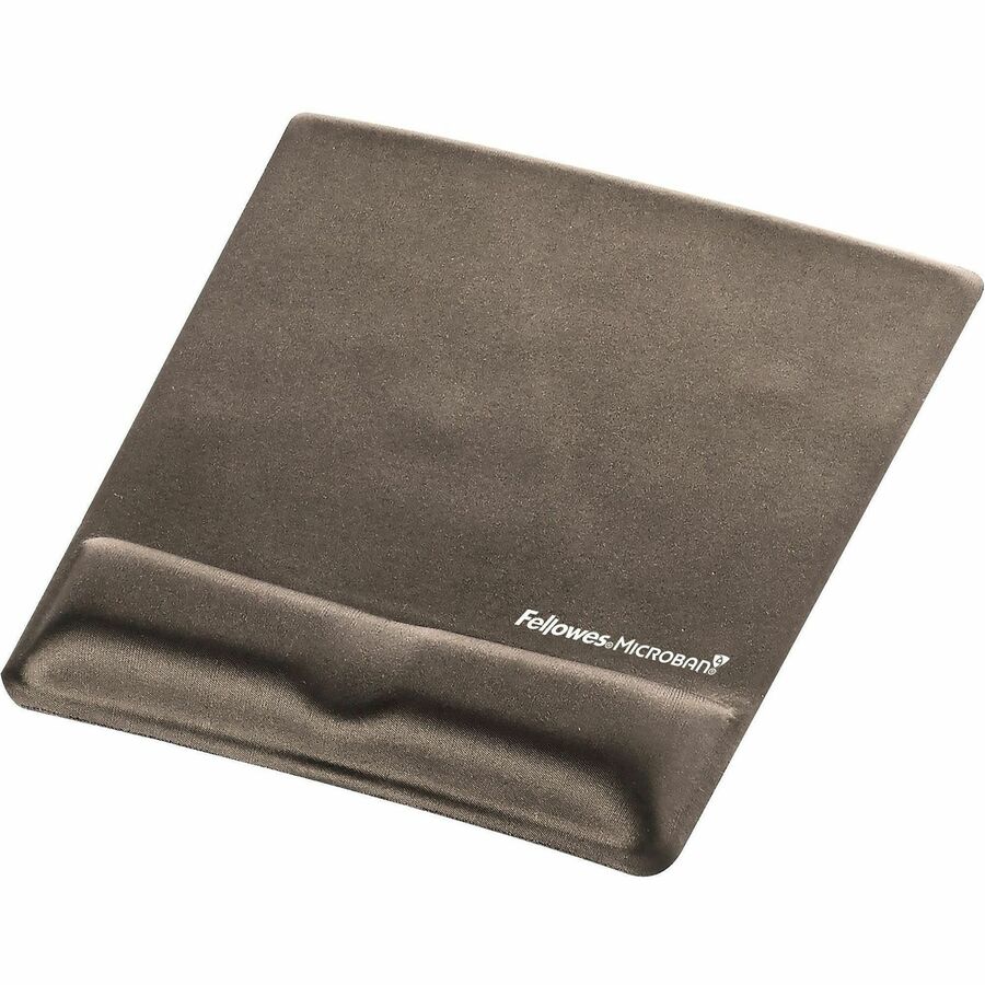 Fellowes Mouse Pad / Wrist Support with Microban&reg; Protection - 0.88" Height x 8.25" Width x 9.88" Depth - Graphite - Memory Foam - 1