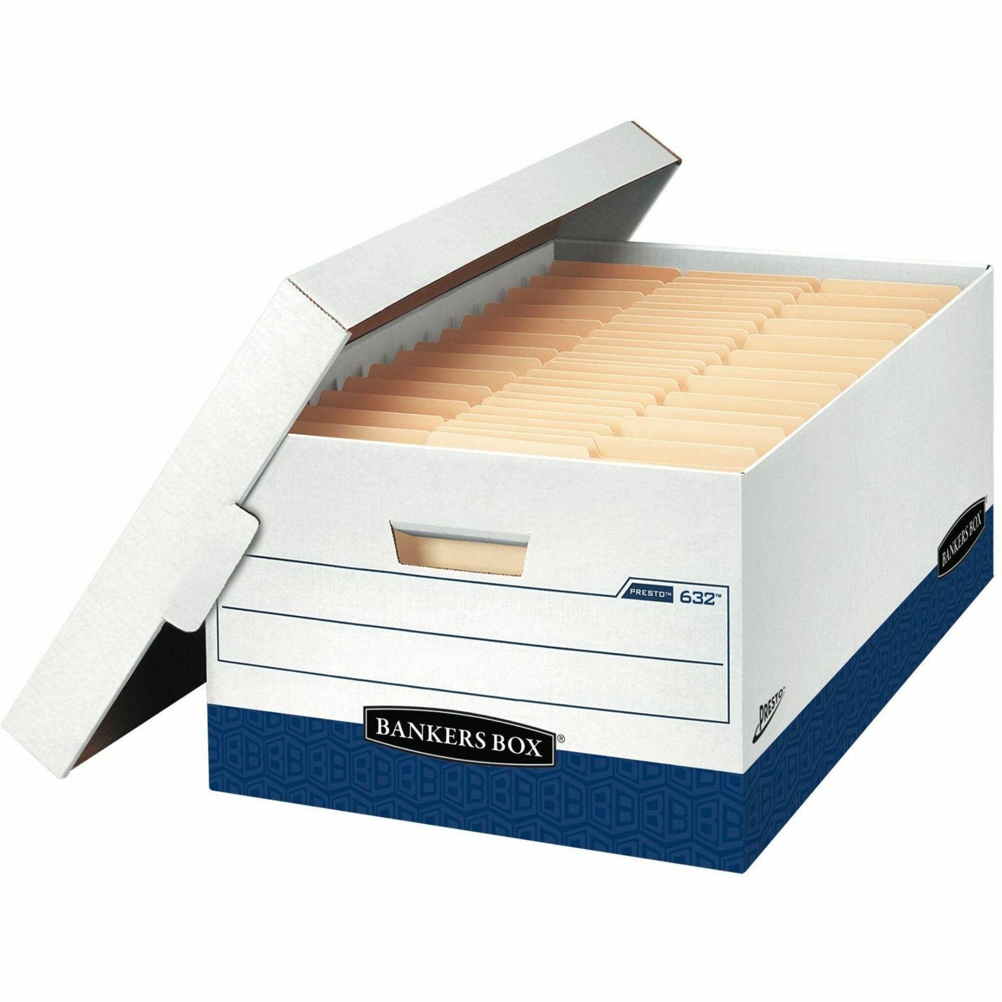 Internal Dimensions: 15" Width x 24" Depth x 10" Height - External Dimensions: 16" Width x 25.4" Depth x 10.5" Height - 800 lb - Lift-off Closure - Heavy Duty - Stackable - White, Blue - For Document, File - Recycled - 12 / Carton