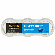 Scotch Heavy-Duty Shipping/Packaging Tape, 1.88" x 54.60 yd, 3.1 mil Thickness, 3" Core, Clear, Synthetic Rubber Resin, Split/Tear/Breakage Resistant, 3 Pack