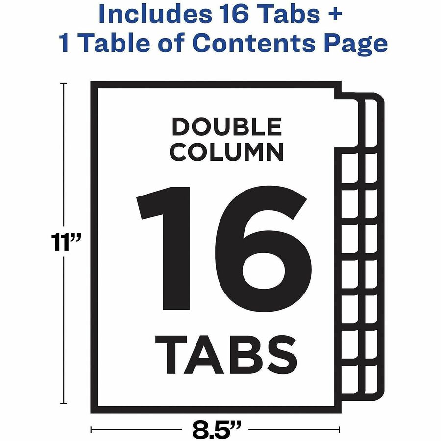 16 x Divider(s) - 16 Tab(s) - Digit - 1-16 - 16 Tab(s)/Set - 8.5" Divider Width x 11" Divider Length - 3 Hole Punched - White Paper Divider - Multicolor Paper Tab(s) - Hole-punched, Printable, Customizable, Pre-printed - 16 Dividers/Set - 16 / Set