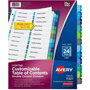 24 x Divider(s) - 24 Tab(s) - Digit - 1-24 - 24 Tab(s)/Set - 8.5" Divider Width x 11" Divider Length - 3 Hole Punched - White Paper Divider - Multicolor Paper Tab(s) - 20% - Hole-punched, Printable, Customizable, Pre-printed - 24 Dividers/Set - 24 / Set