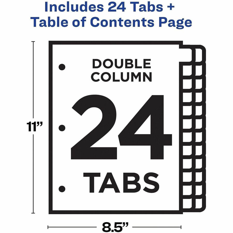 24 x Divider(s) - 24 Tab(s) - Digit - 1-24 - 24 Tab(s)/Set - 8.5" Divider Width x 11" Divider Length - 3 Hole Punched - White Paper Divider - Multicolor Paper Tab(s) - 20% - Hole-punched, Printable, Customizable, Pre-printed - 24 Dividers/Set - 24 / Set