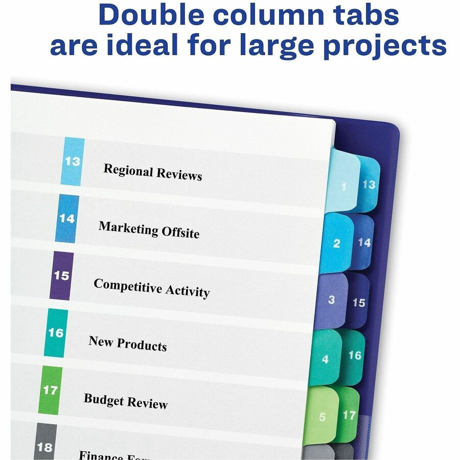 24 x Divider(s) - 24 Tab(s) - Digit - 1-24 - 24 Tab(s)/Set - 8.5" Divider Width x 11" Divider Length - 3 Hole Punched - White Paper Divider - Multicolor Paper Tab(s) - 20% - Hole-punched, Printable, Customizable, Pre-printed - 24 Dividers/Set - 24 / Set