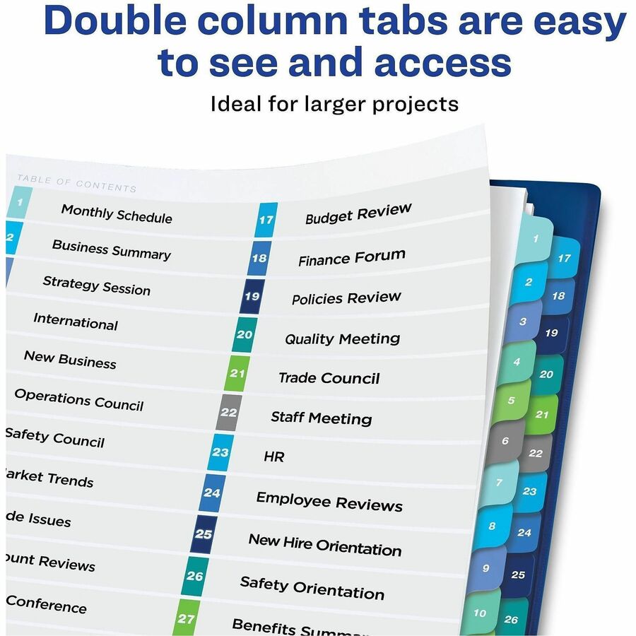 32 x Divider(s) - 32 Tab(s) - Digit - 1-32 - 32 Tab(s)/Set - 8.5" Divider Width x 11" Divider Length - 3 Hole Punched - White Paper Divider - Multicolor Paper Tab(s) - Hole-punched, Printable, Customizable, Pre-printed - 32 Dividers/Set - 32 / Set