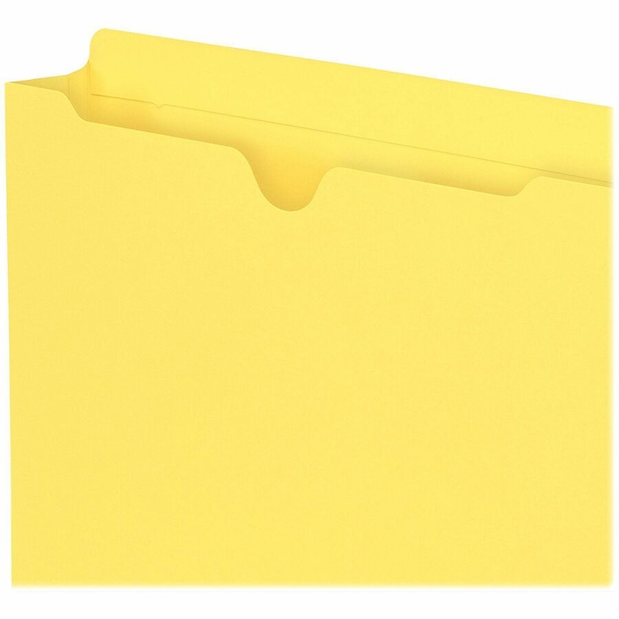 Smead Colored Straight Tab Cut Letter Recycled File Jacket - 8 1/2" x 11" - 2" Expansion - 11 pt. - 2 Plys - Blue, Green, Red, White, Yellow - Slip Resistant, Reinforced Tab - 10% Recycled - 10 / Pack