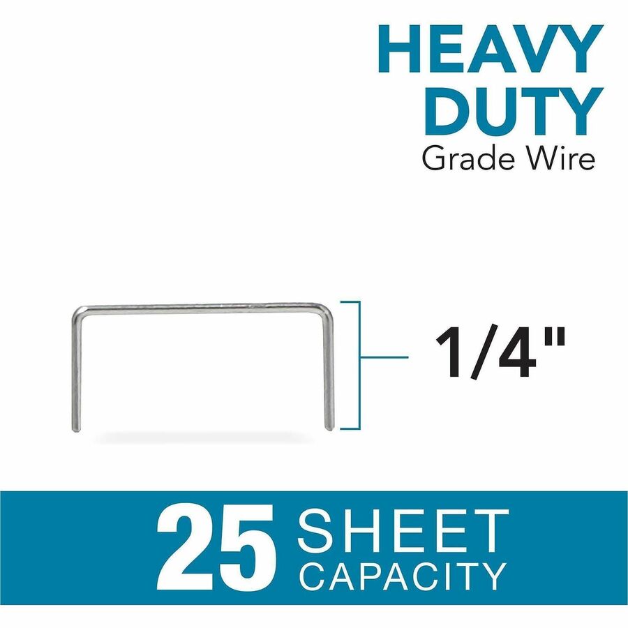 Heavy Duty - 1/4" Leg - Holds 25 Sheet(s) - for Paper - Blue - 1 Box